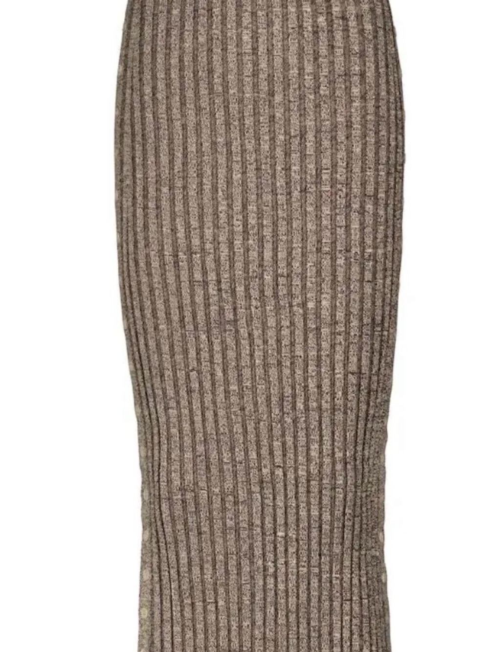 Jonathan Simkhai Taupe Ribbed Knit Midi Skirt
